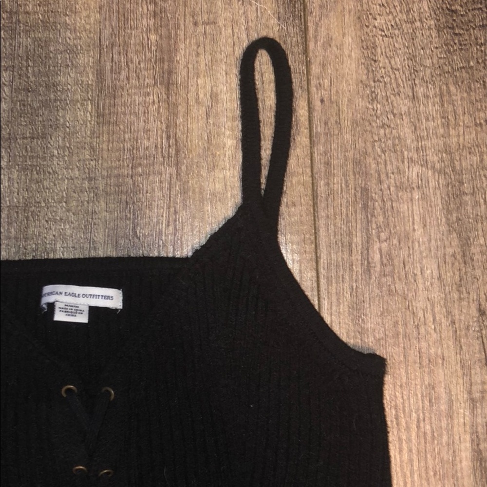 AE Ribbed Front Lace Up Sweater Tank - Picture 4 of 5